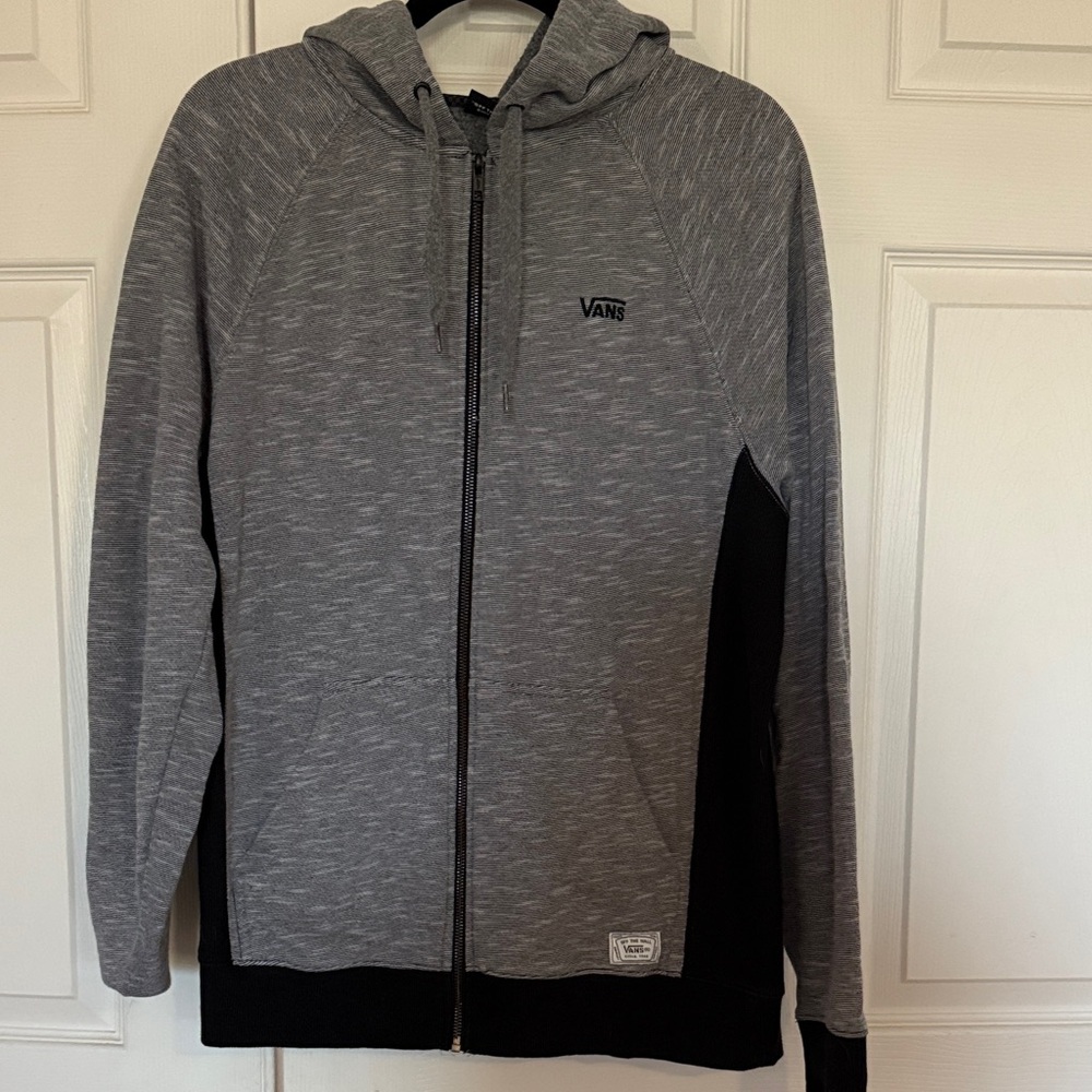 Vans Charcoal and Black Zip-Up Hoodie